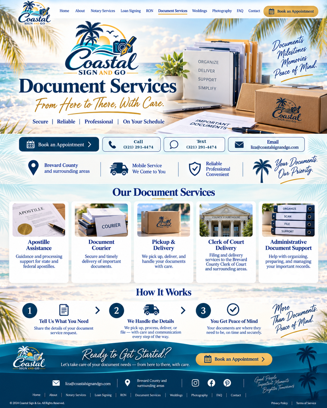 Document Services page for Coastal Sign & Go